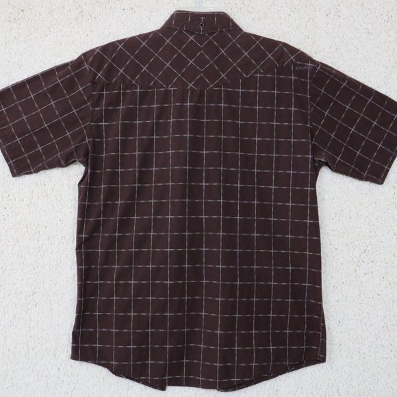 Micros* Men's Short Sleeve Button Down Snap Shirt Size‎ Medium~ One Front Pocket - Picture 2 of 8